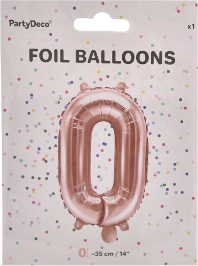 Folijski balon broj 0 biserno ružičasti 35 cm
