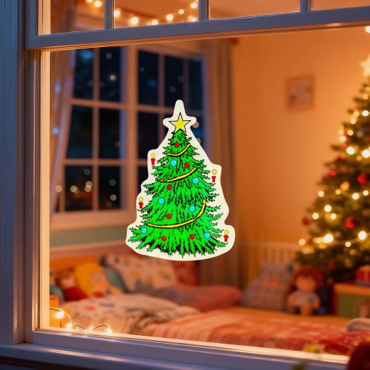 Christmas Window Decoration Christmas Tree with Suction Cup