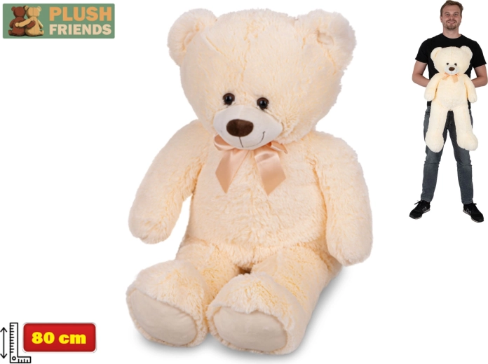 Plišani medvjedić 80 cm bež s mašnom