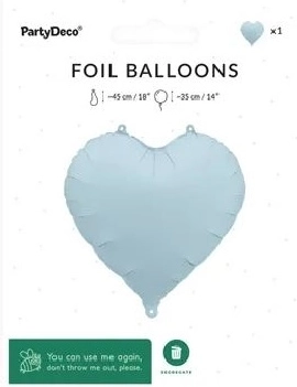 Foli balon srce magličasto plavi 45 cm
