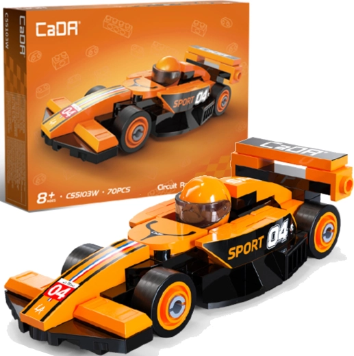 CaDA building set Circuit Racing Car orange racing car 70 pieces