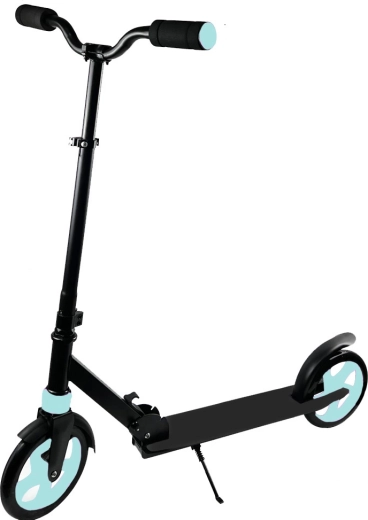 Sklopivi romobil crno-plavi s ovjesom