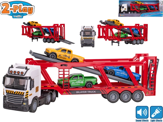2-Play Traffic transporter za aute na zamašnjak sa svjetlom i zvukom + 3 autića 38 cm