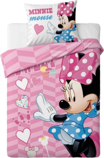 Pamučna posteljina za dječji krevetić Minnie Mouse Sweet ružičasta 100 × 135 cm