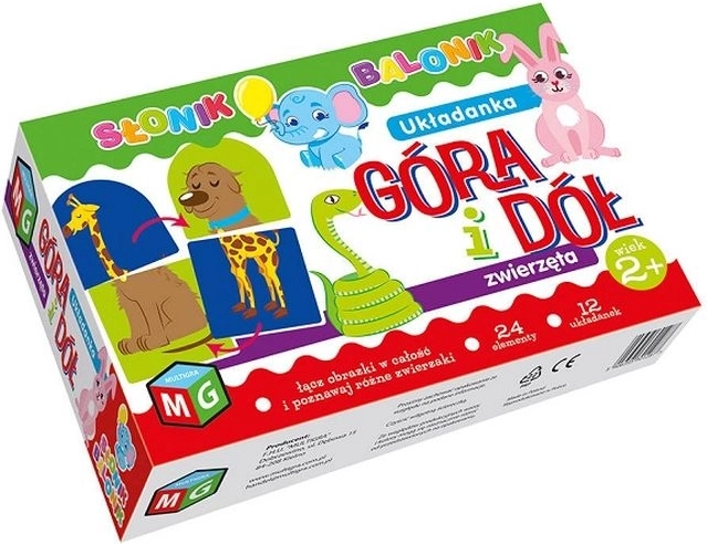 Słonik Balonik matching puzzle: top and bottom – animals