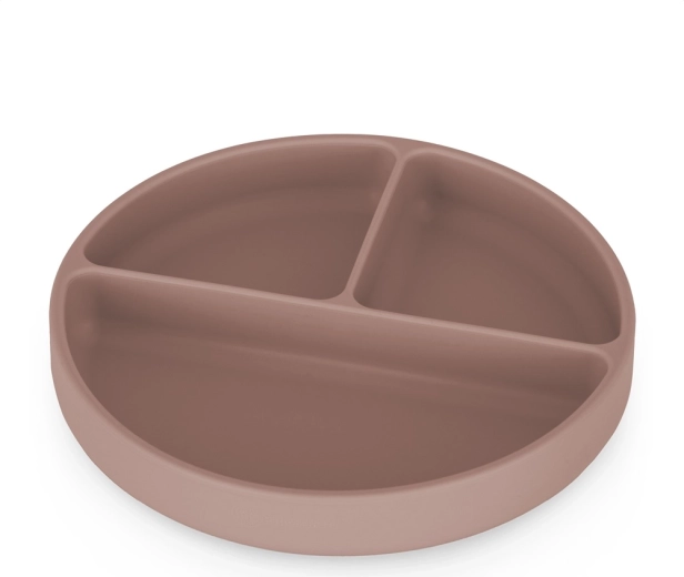 Petite&Mars silikonski podijeljeni tanjur s vakuumskom prijanjalicom Take&Match velvet latte 6m+