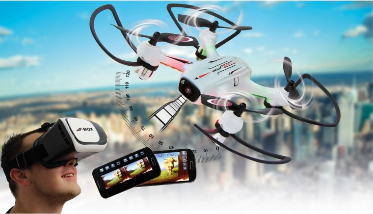 VR/FPV experience with a 120° wide-angle camera