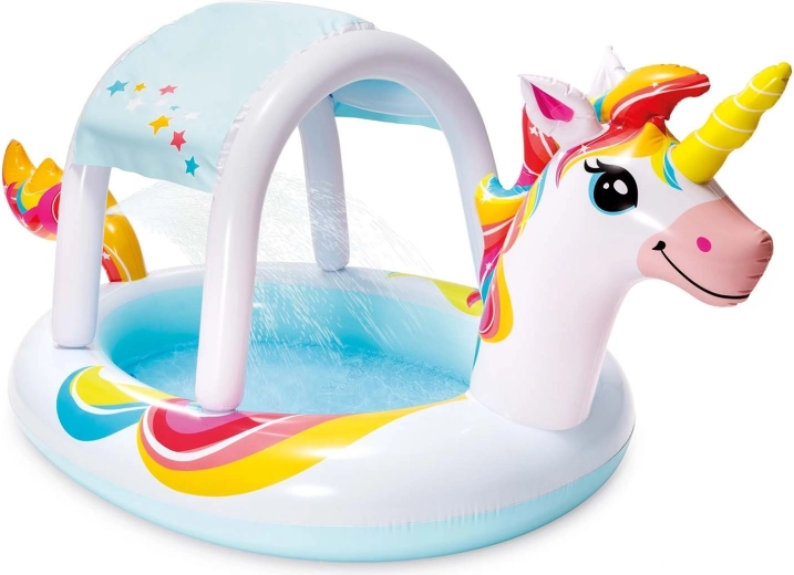 Children's inflatable unicorn pool with canopy and fountain Intex - 1 piece