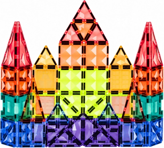 Transparent colorful panels for a 3D effect