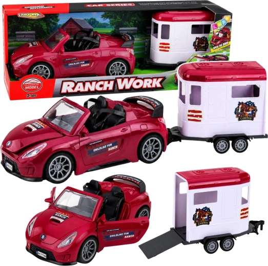 Children's convertible with a horse transport trailer