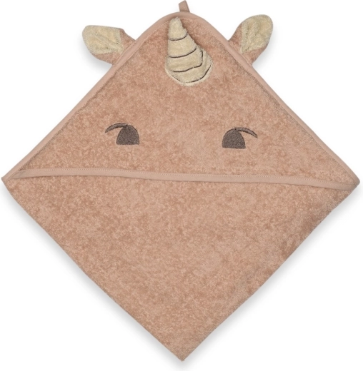 NuuRoo Aki Junior dječja pončo-ručnik s kapuljačom rose unicorn