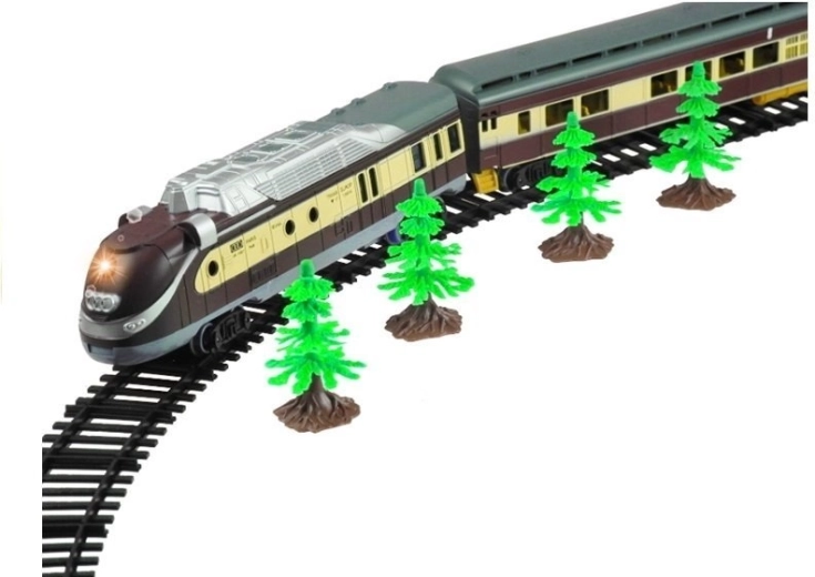 Battery-powered locomotive and five vehicles