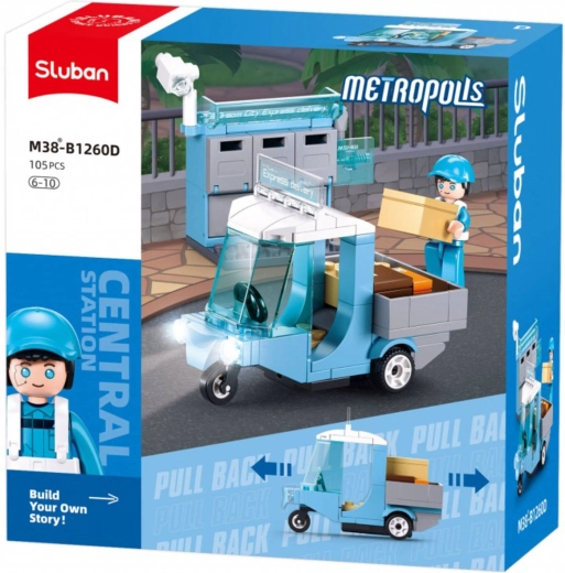 Sluban Metropolis poštansko vozilo s pull-back pogonom (povratni hod) 105 dijelova + figurica
