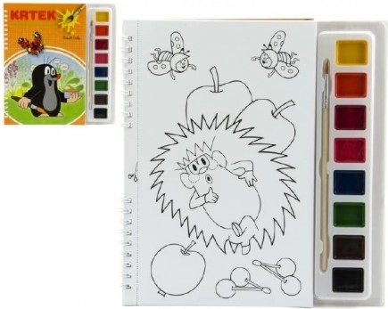 Bojanke Krtek s vodenim bojama i kistom