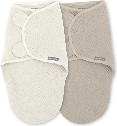 Pamučne povoje SwaddleMe™ Ulitka 1 TOG za bebe 0–3 mjeseca, Cream/Cashew, 2 kom.