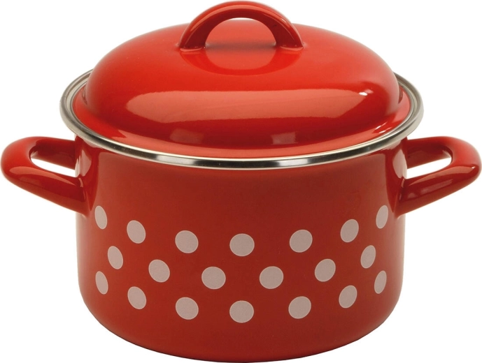 Emajlirani lonac s poklopcem Puntić 14 cm, 1,5 l, crveni