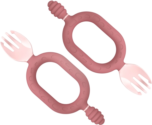 Bibado Sporkit multifunctional fork and teether 2-in-1 blush (2 pcs)