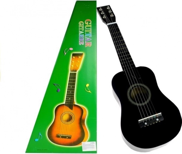 Klasična Drvena Gitara s Trzalicom Crna 60 cm
