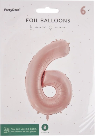 Folijski balon broj 6 bež 72 cm