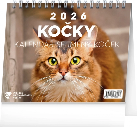 Stolni kalendar Mačke 2026 s imenima