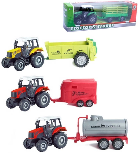 Metalni poljoprivredni traktor s prikolicom 23 cm na povratni pogon - 1 set