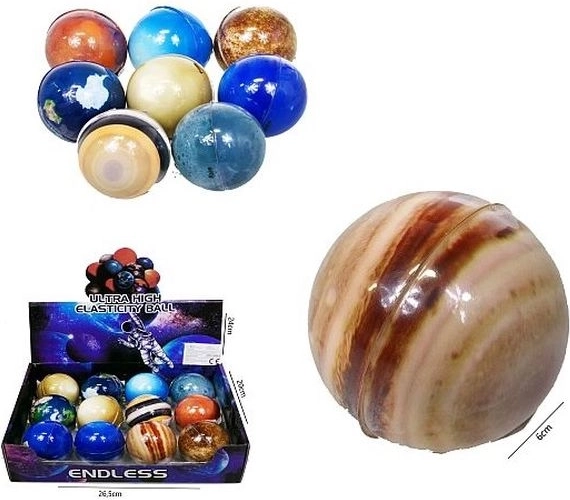 Superodskakujuća loptica Planeti 6 cm