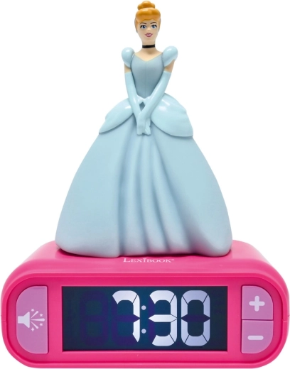 Budilica s 3D noćnim svjetlom Disney princeze Pepeljuga