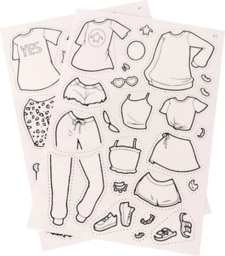 Clothes and accessories to cut out and decorate