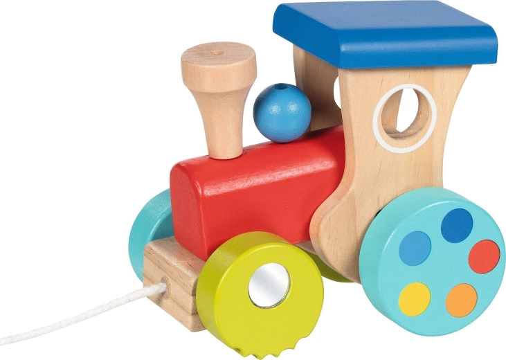 Pull-along wooden locomotive Jumping Loko - 1 piece