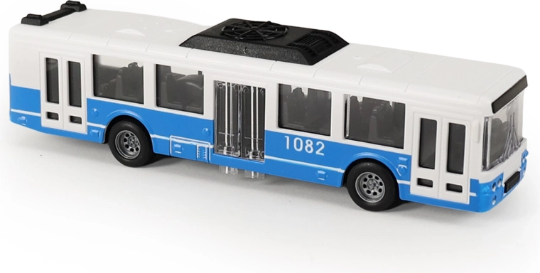 Plavi gradski autobus s vratima koja se otvaraju, 16 cm