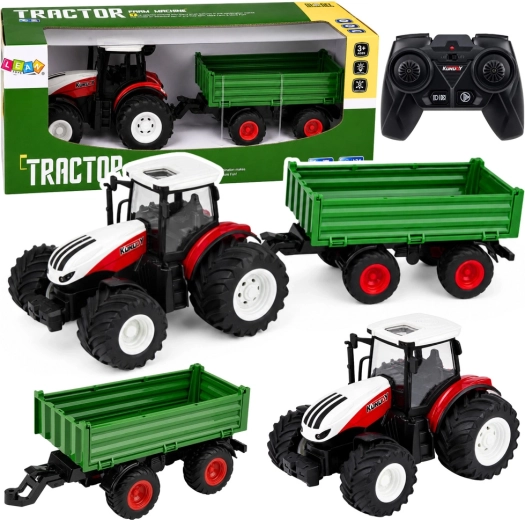 Traktor na daljinsko upravljanje s kip-prikolicom 1:24 sa svjetlima i zvukovima