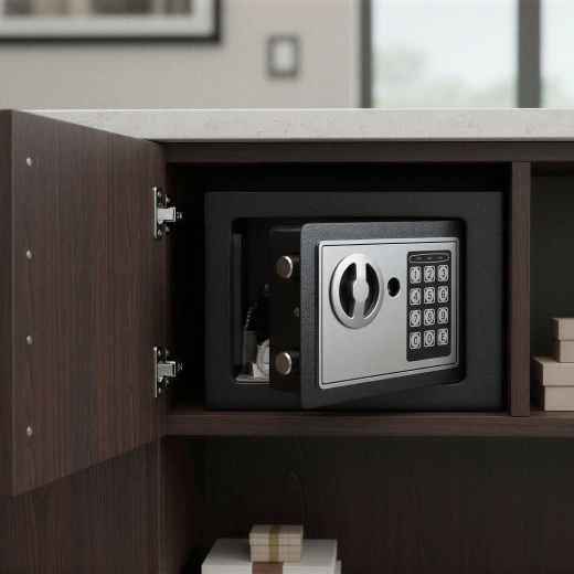 Compact safe with anchoring option