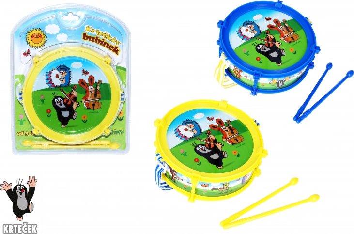 Krtko – plastični bubanj 20 cm s 2 palice