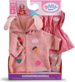 BABY born outfit with coat and dress for 43 cm dolls