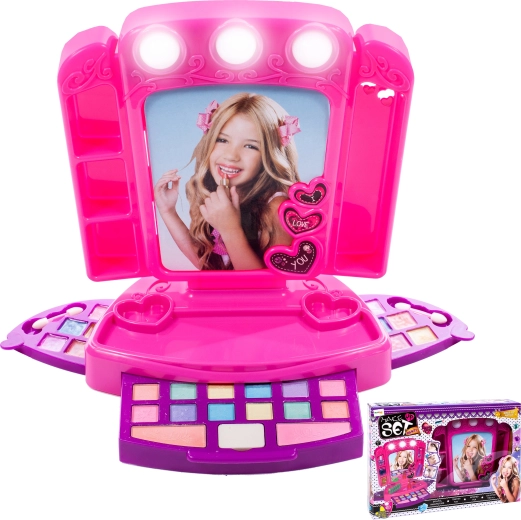Studio makeup mirror for kids with lights