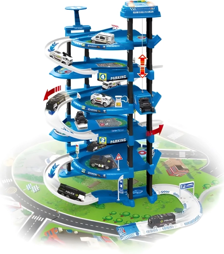 Policijski XXL set za parkiranje + gradska igraća podloga, 82 dijela