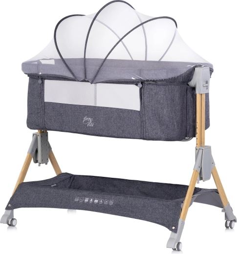 Chipolino sleepnfold 2u1 bočna dječja posteljica charcoal