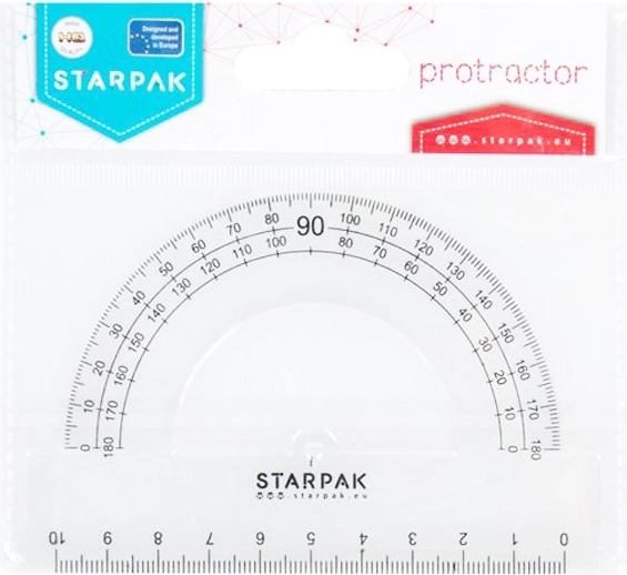 Kutomjer Starpak s ravnalom 10 cm