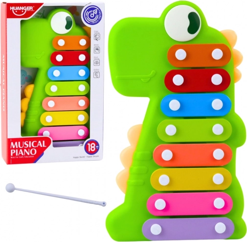 Cimbalčići za djecu – dinosaurus, zeleni, 8 tonova