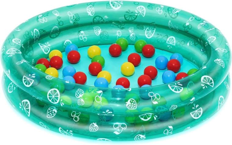 Nafukavajući bazenčić s lopticama 91 × 20 cm BESTWAY + 50 loptica – Zelena