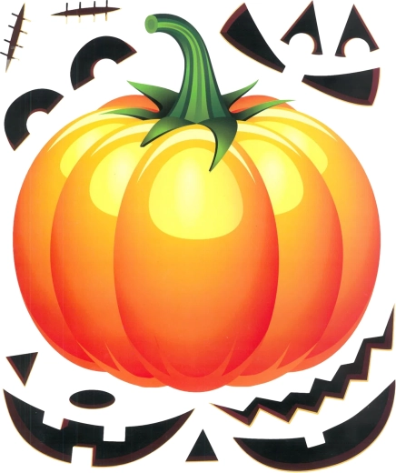 Halloween Pumpkin Window Stickers – 15 Pieces