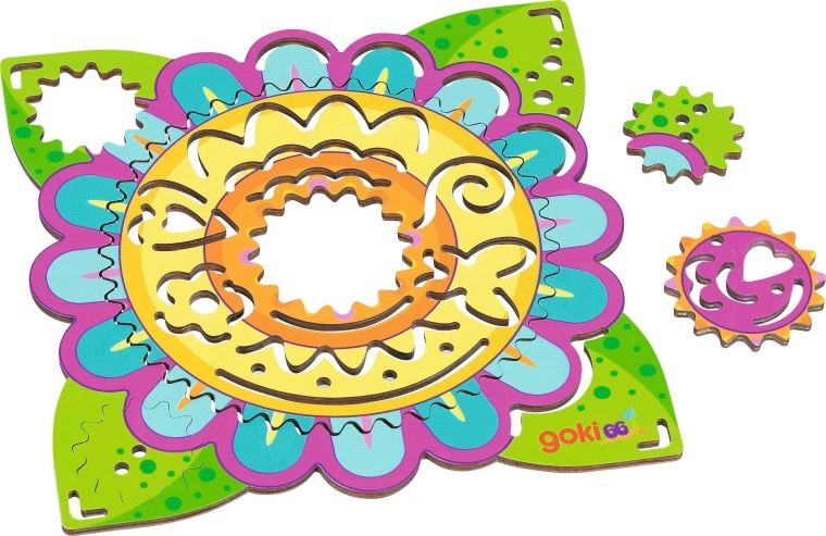 Wooden base with a floral design