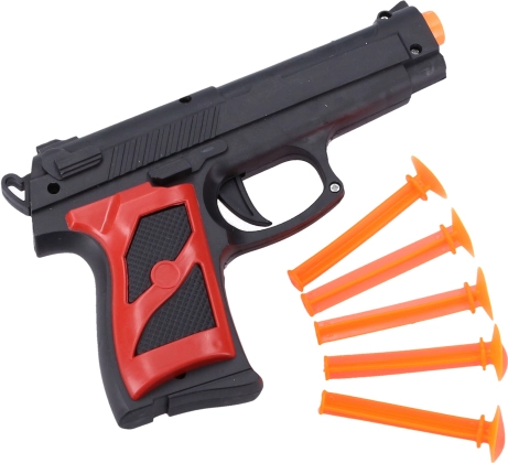 Plastični pištolj s vakuumskim čepovima 16 cm – set od 5 metaka