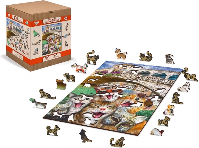 Drvene puzzle Mačići u Veneciji 2u1