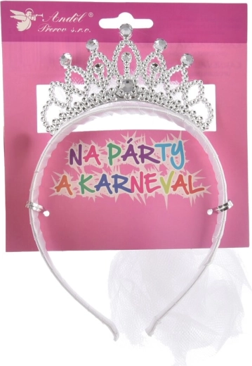 Bijela krunica/traka za kosu s velom