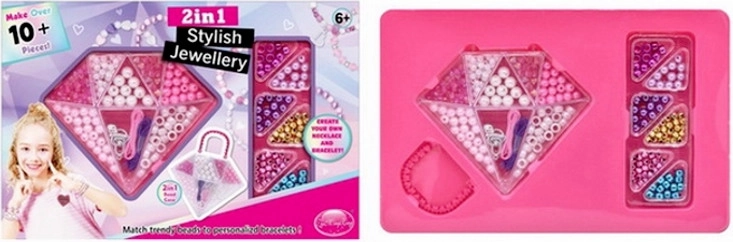 Šareni perlići za izradu nakita u dijamantnoj kutijici