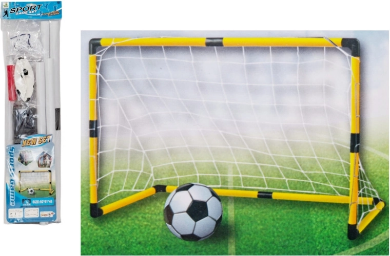 Dječji nogometni gol sa mrežom, loptom i pumpicom 92 × 61 × 48 cm