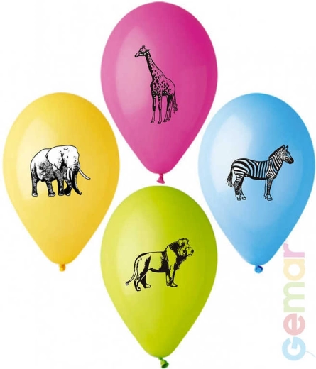 Gemar pastelni lateks balon Safari s obostranim tiskom 26 cm - 1 komad