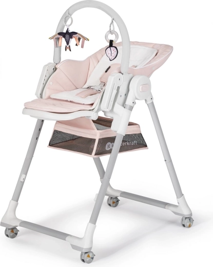 Kinderkraft Select hranilica i ležaljka 2u1 Lastree pink