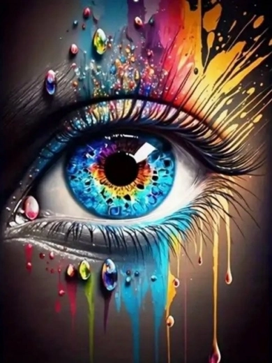 dijamantno slikanje šareno oko 30 × 40 cm